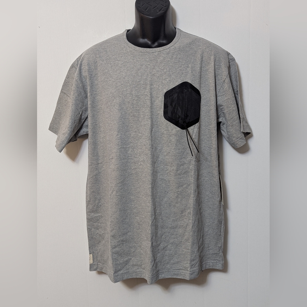 NWT Men's Kennedy T Shirt Gray Zip Pocket Short Sleeve Casual Size XL
